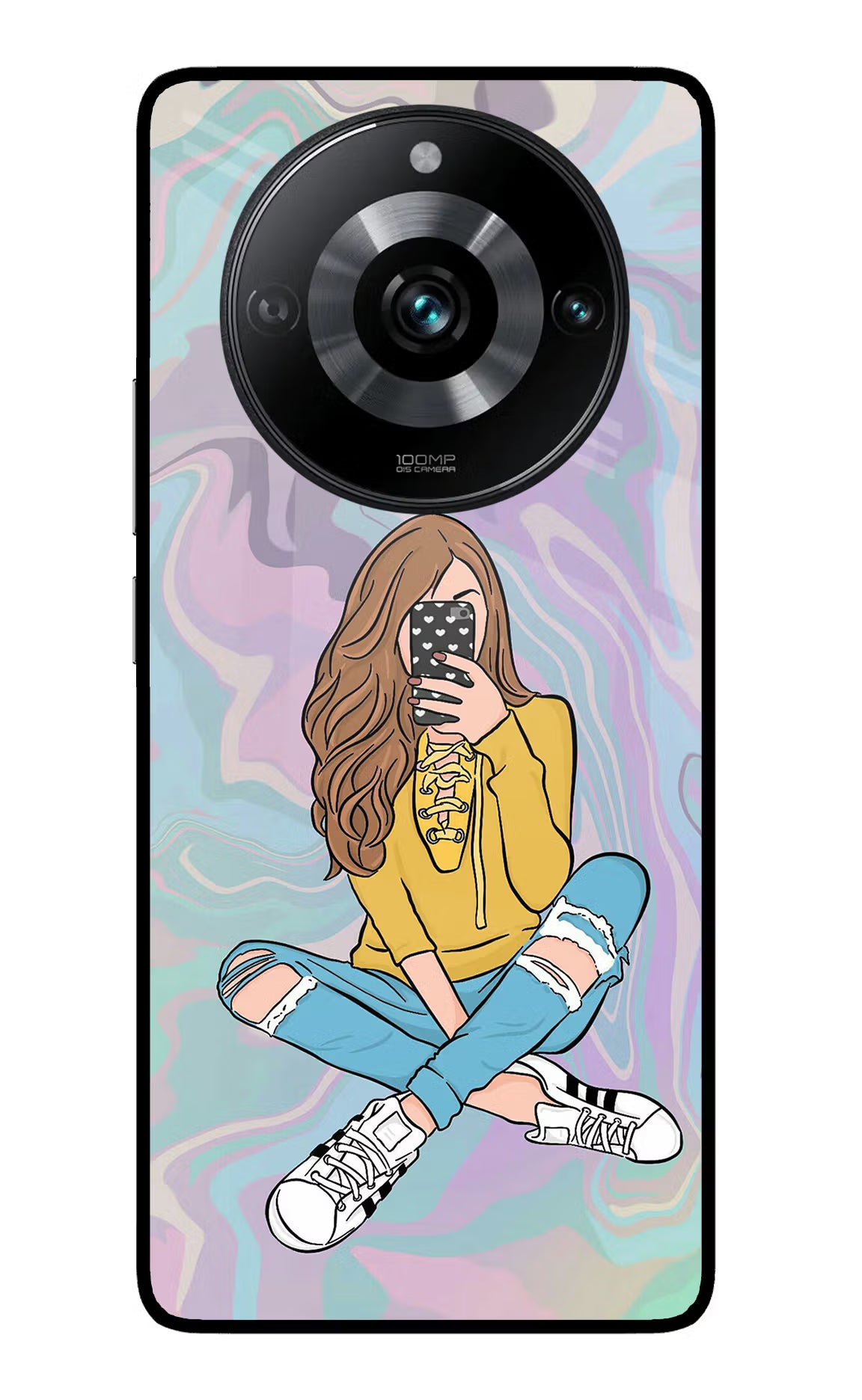Selfie Girl Realme 11 Pro/Pro+ 5G Glass Case Back Cover by Casekaro
