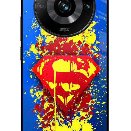 Superman logo Realme 11 Pro/Pro+ 5G Glass Case Back Cover by Casekaro