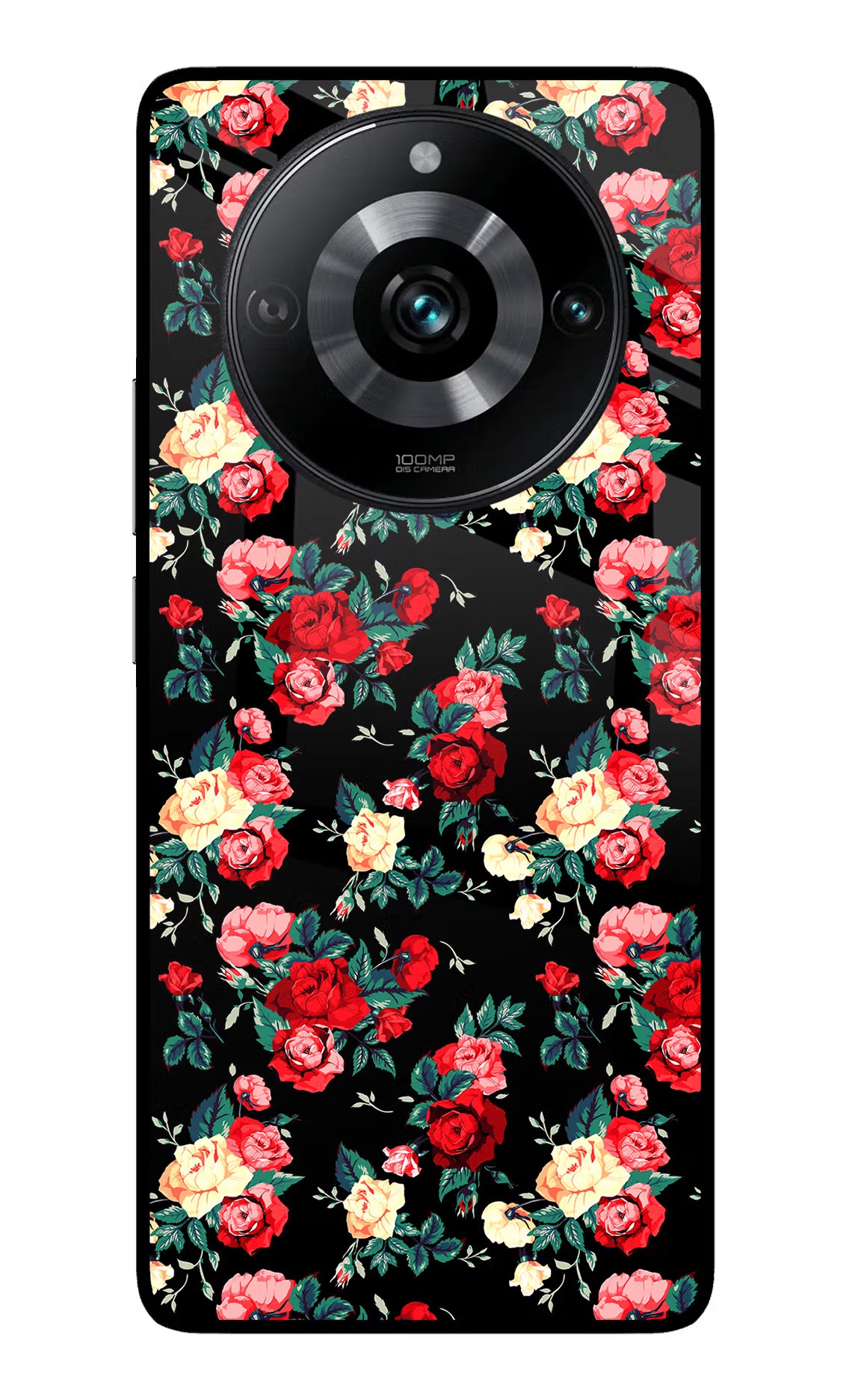 Rose Pattern Realme 11 Pro/Pro+ 5G Glass Case Back Cover by Casekaro