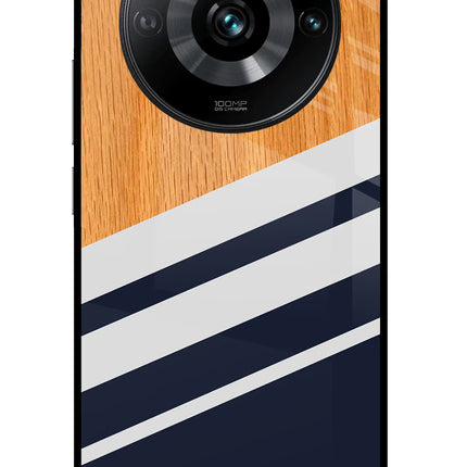 Blue and white wooden Realme 11 Pro/Pro+ 5G Glass Case Back Cover by Casekaro