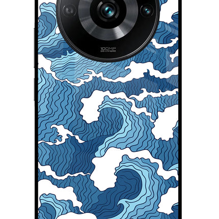 Blue Waves Realme 11 Pro/Pro+ 5G Glass Case Back Cover by Casekaro