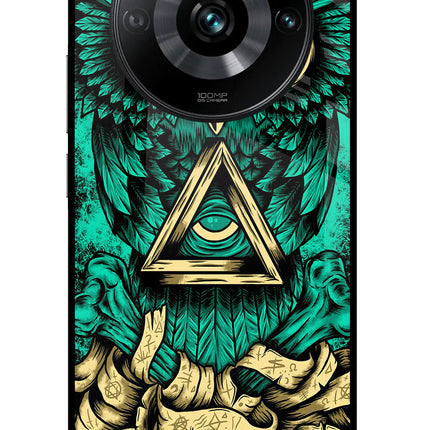 Green Owl Realme 11 Pro/Pro+ 5G Glass Case Back Cover by Casekaro