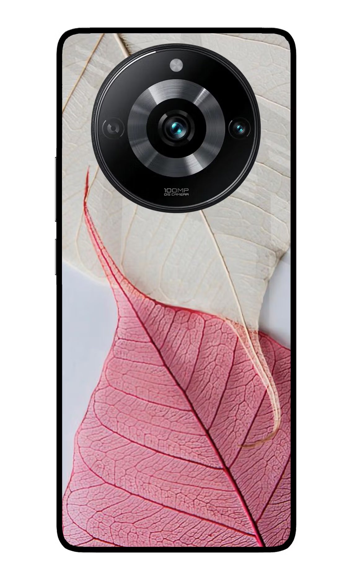 White Pink Leaf Realme 11 Pro/Pro+ 5G Glass Case Back Cover by Casekaro