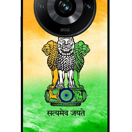 Satyamev Jayate Flag Realme 11 Pro/Pro+ 5G Glass Case Back Cover by Casekaro