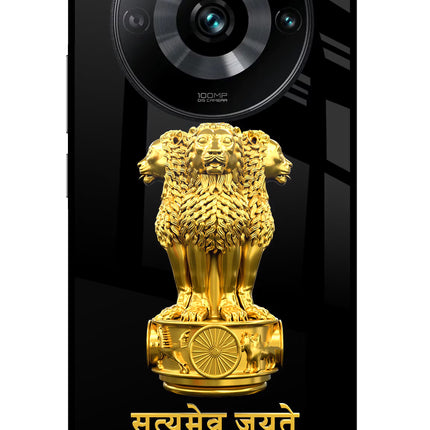 Satyamev Jayate Golden Realme 11 Pro/Pro+ 5G Glass Case