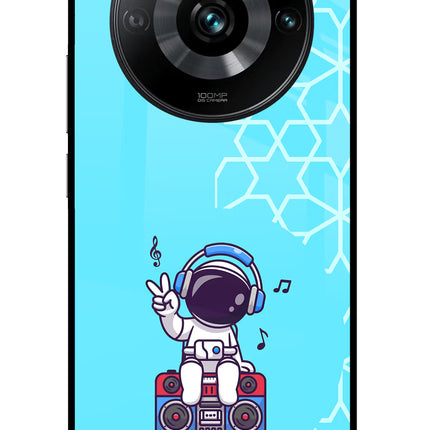 Cute Astronaut Chilling Realme 11 Pro/Pro+ 5G Glass Case Back Cover by Casekaro