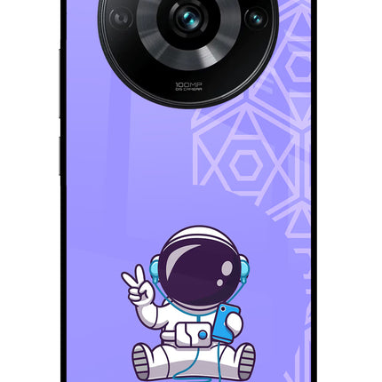 Cute Astronaut Chilling Realme 11 Pro/Pro+ 5G Glass Case Back Cover by Casekaro
