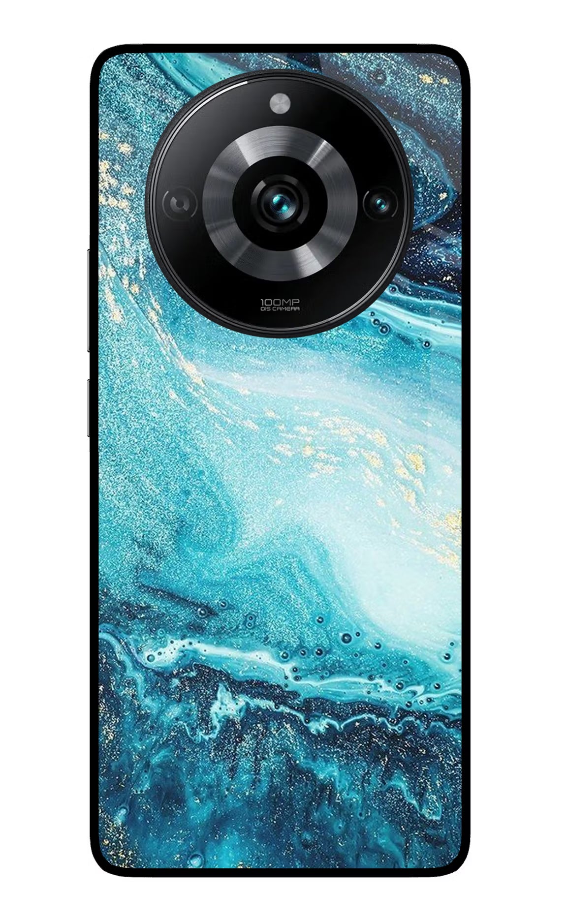 Blue Glitter Marble Realme 11 Pro/Pro+ 5G Glass Case Back Cover by Casekaro