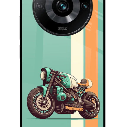 Striped Moto Drift Realme 11 Pro/Pro+ 5G Glass Case Back Cover by Casekaro