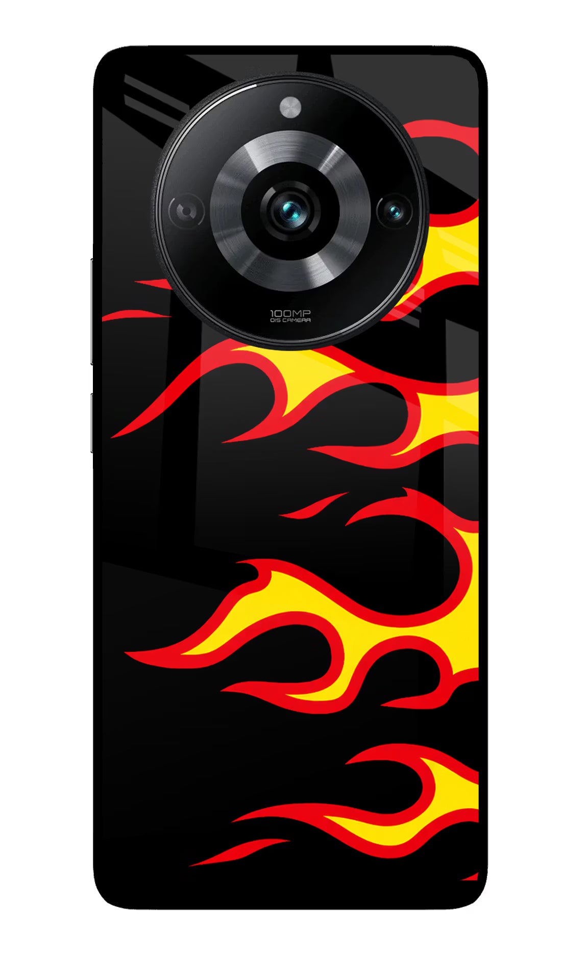Side Sweep Flames Realme 11 Pro/Pro+ 5G Glass Case Back Cover by Casekaro