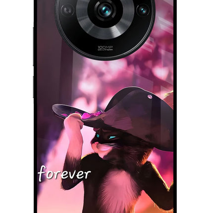 Forever Cat Realme 11 Pro/Pro+ 5G Glass Case Back Cover by Casekaro