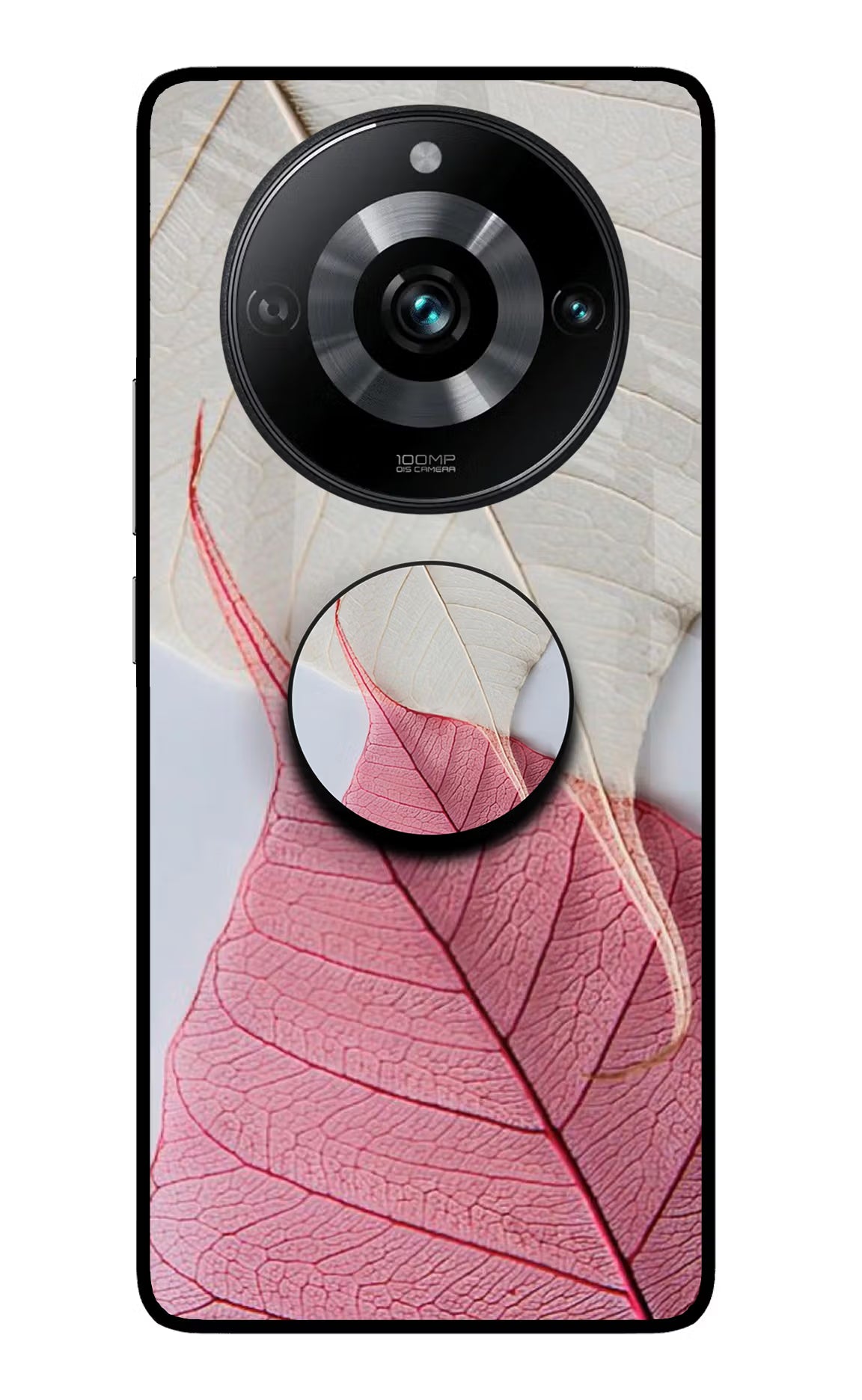 White Pink Leaf Realme 11 Pro/Pro+ 5G Glass Case
