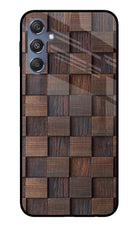 Wooden Cube Design Samsung M34 5G/F34 5G Glass Case
