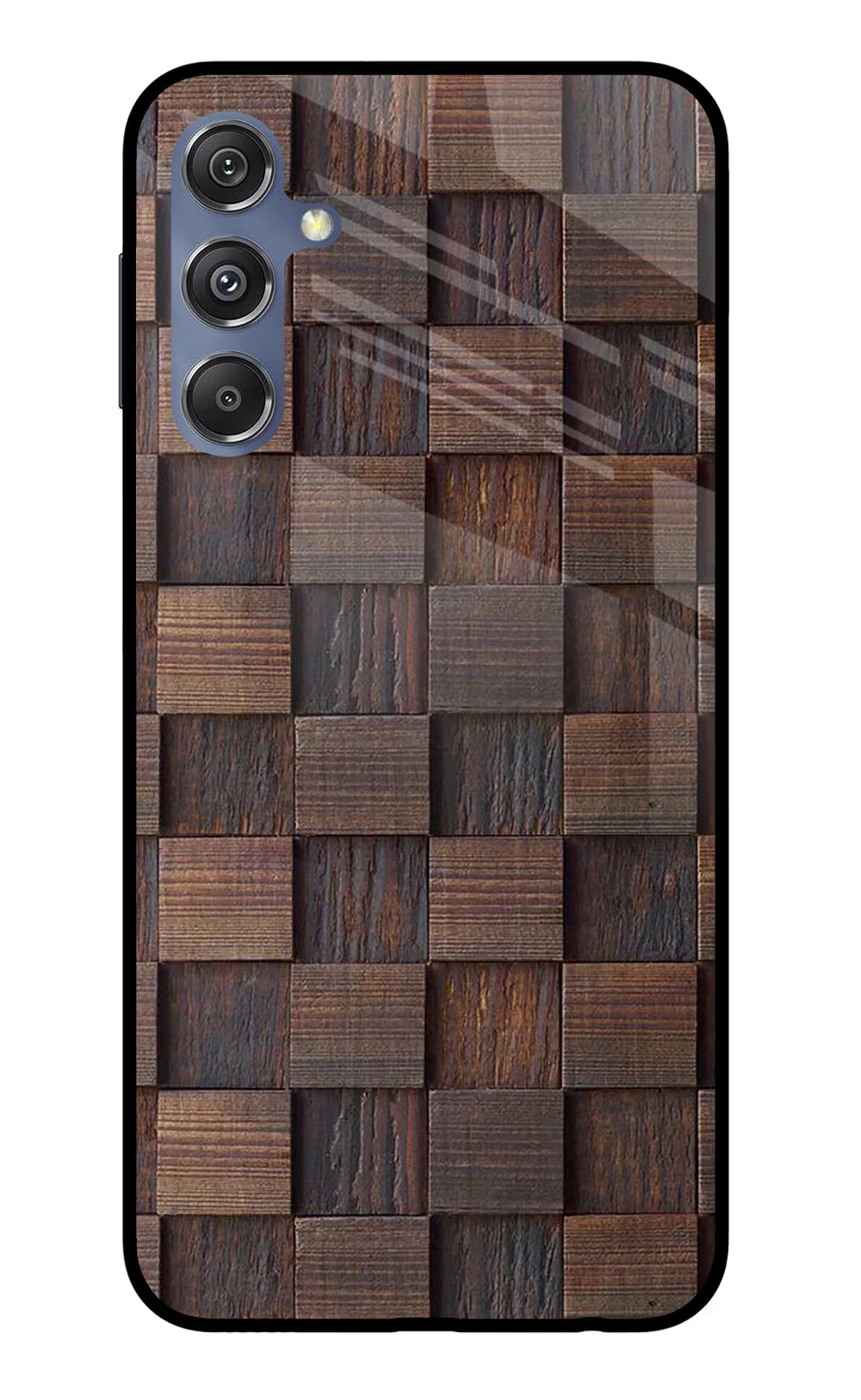 Wooden Cube Design Samsung M34 5G/F34 5G Glass Case Back Cover by Casekaro