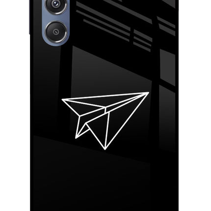 Paper Plane White Samsung M34 5G/F34 5G Glass Case Back Cover by Casekaro