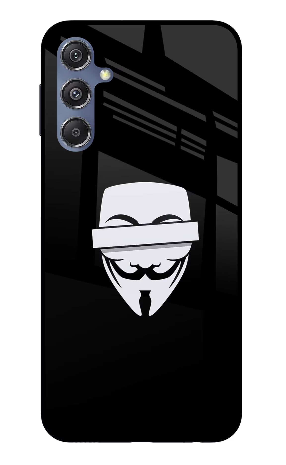 Anonymous Face Samsung M34 5G/F34 5G Glass Case Back Cover by Casekaro