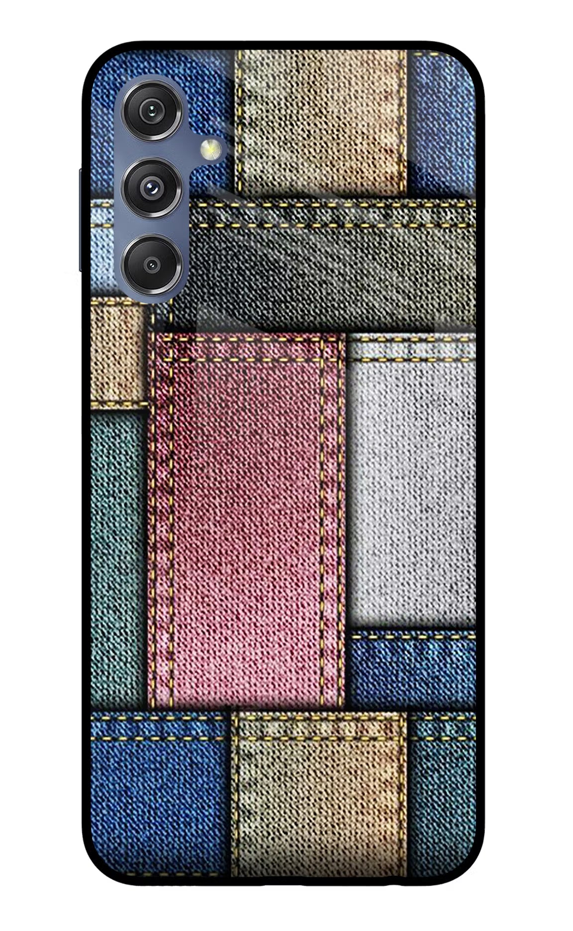 Multicolor Jeans Samsung M34 5G/F34 5G Glass Case Back Cover by Casekaro