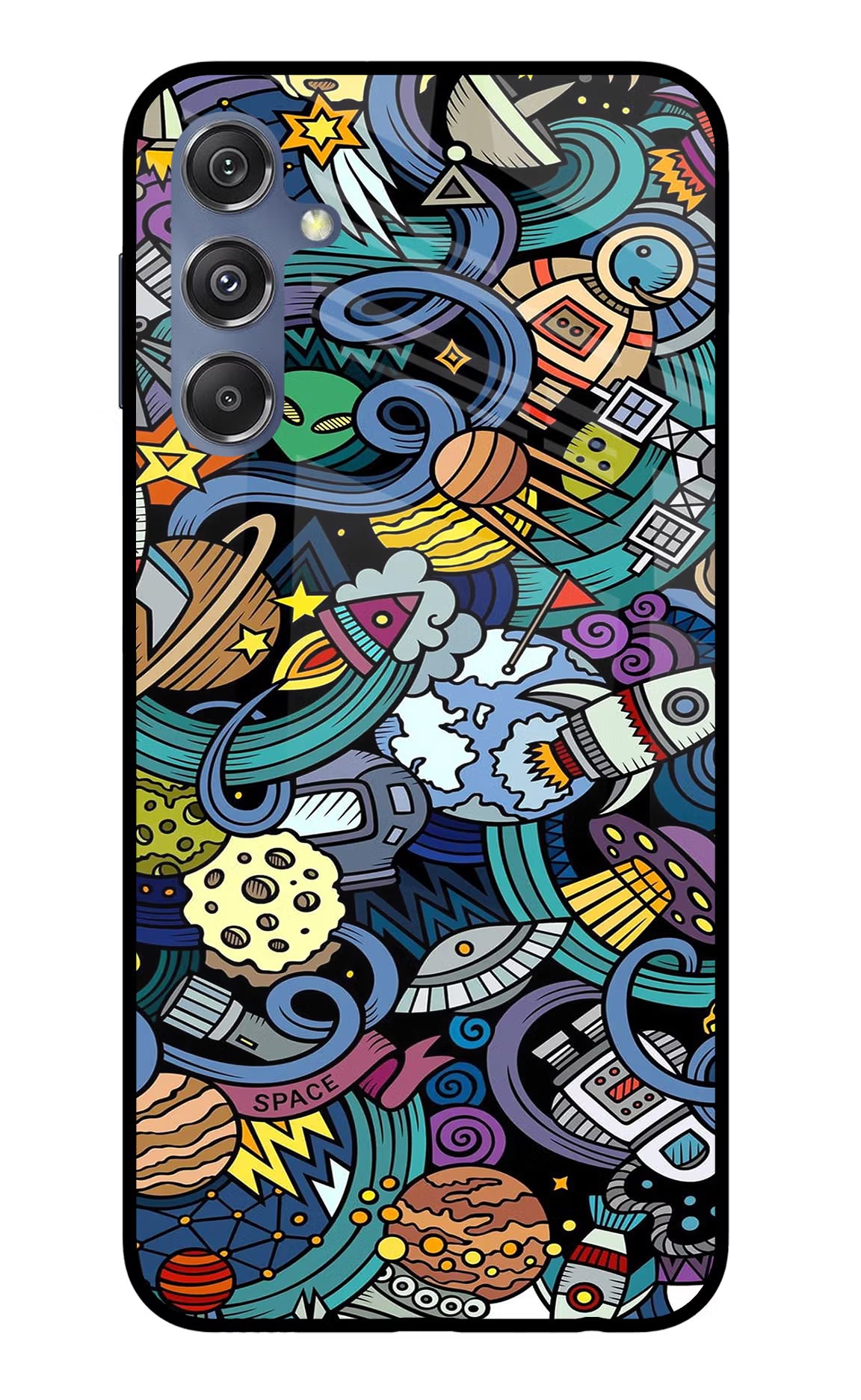 Space Abstract Samsung M34 5G/F34 5G Glass Case Back Cover by Casekaro