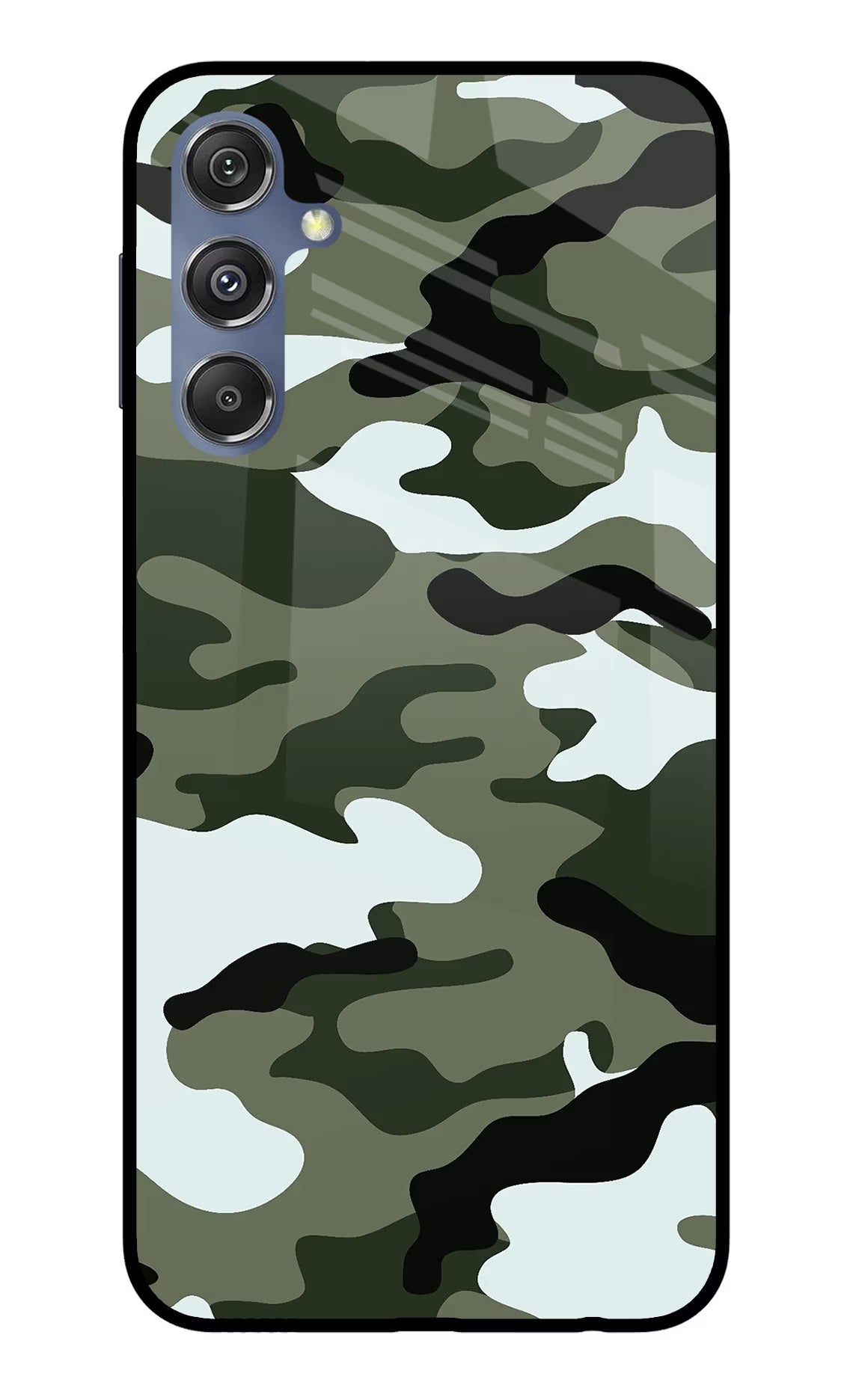Camouflage Samsung M34 5G/F34 5G Glass Case Back Cover by Casekaro