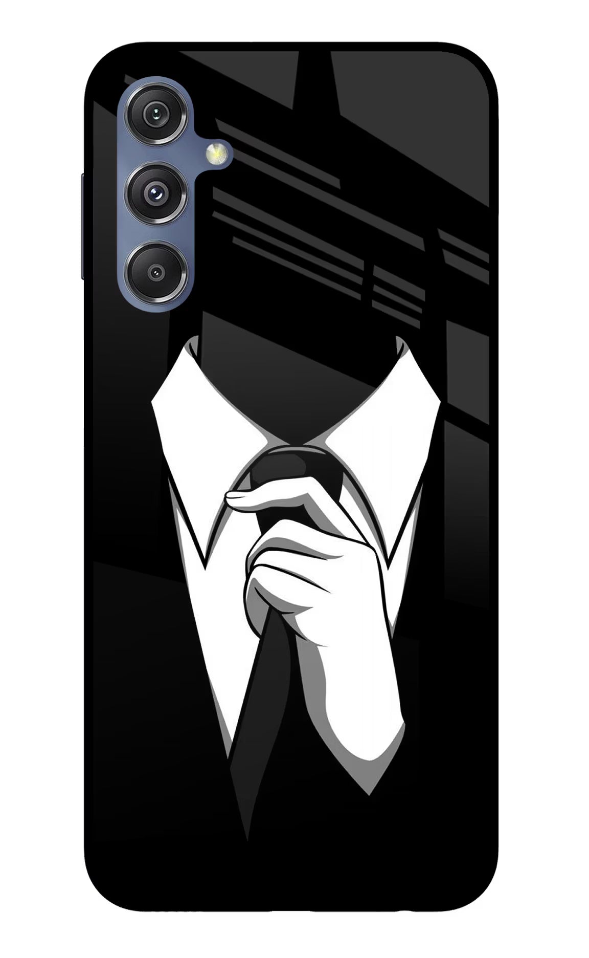 Black Tie Samsung M34 5G/F34 5G Glass Case Back Cover by Casekaro