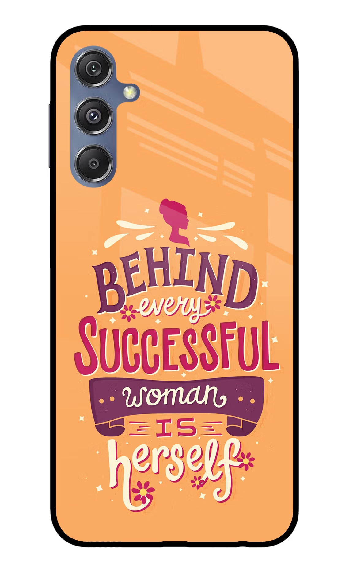 Behind Every Successful Woman There Is Herself Samsung M34 5G/F34 5G Glass Case Back Cover by Casekaro