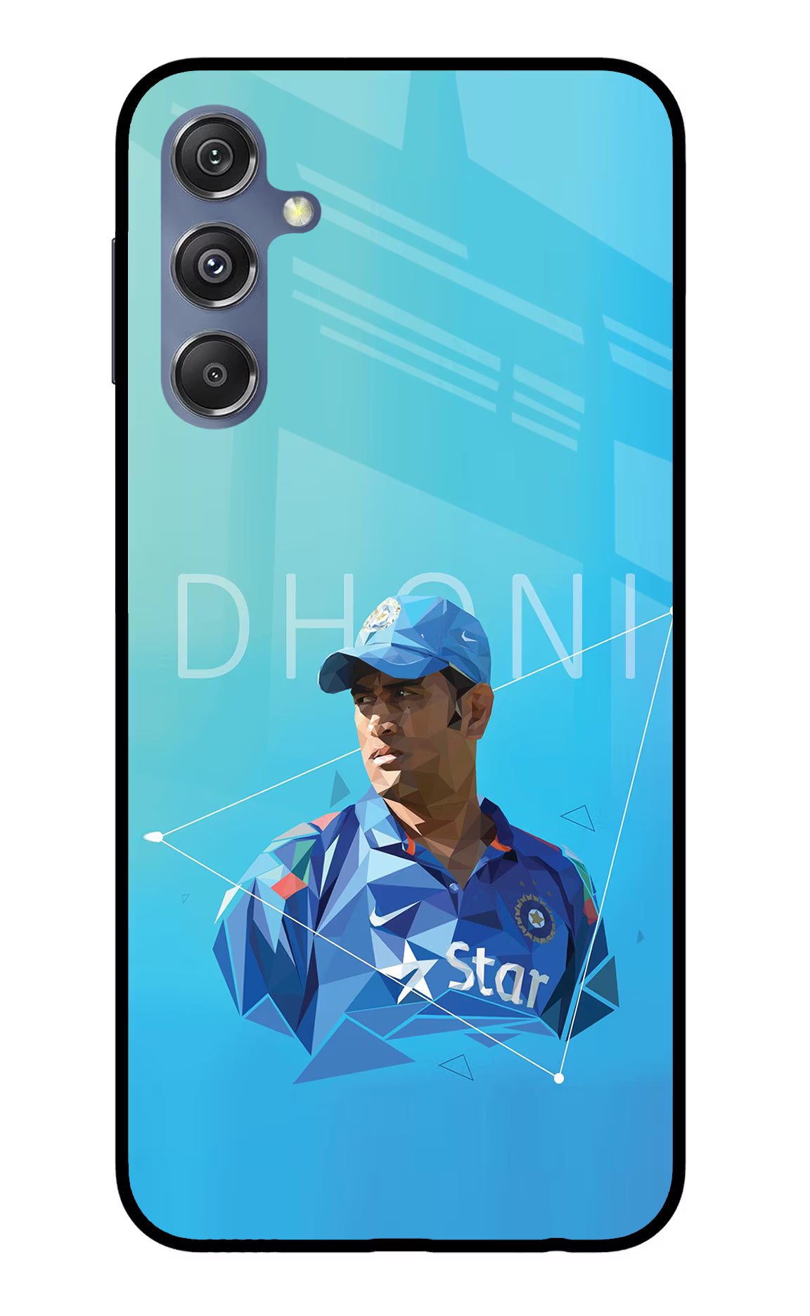 Dhoni Artwork Samsung M34 5G/F34 5G Glass Case Back Cover by Casekaro