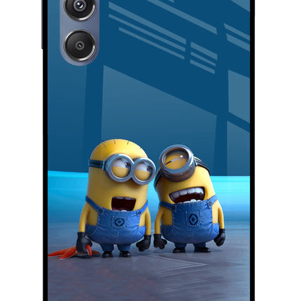 Minion Laughing Samsung M34 5G/F34 5G Glass Case Back Cover by Casekaro