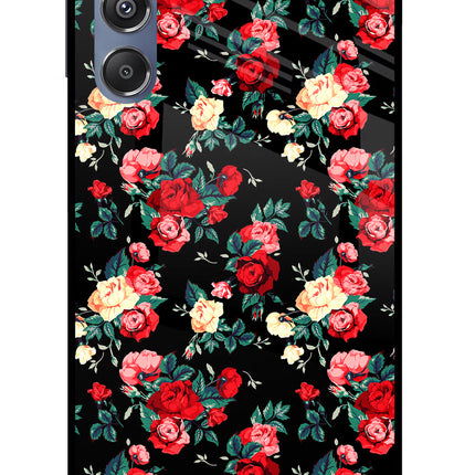 Rose Pattern Samsung M34 5G/F34 5G Glass Case Back Cover by Casekaro