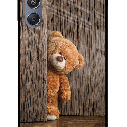 Teddy Wooden Samsung M34 5G/F34 5G Glass Case Back Cover by Casekaro