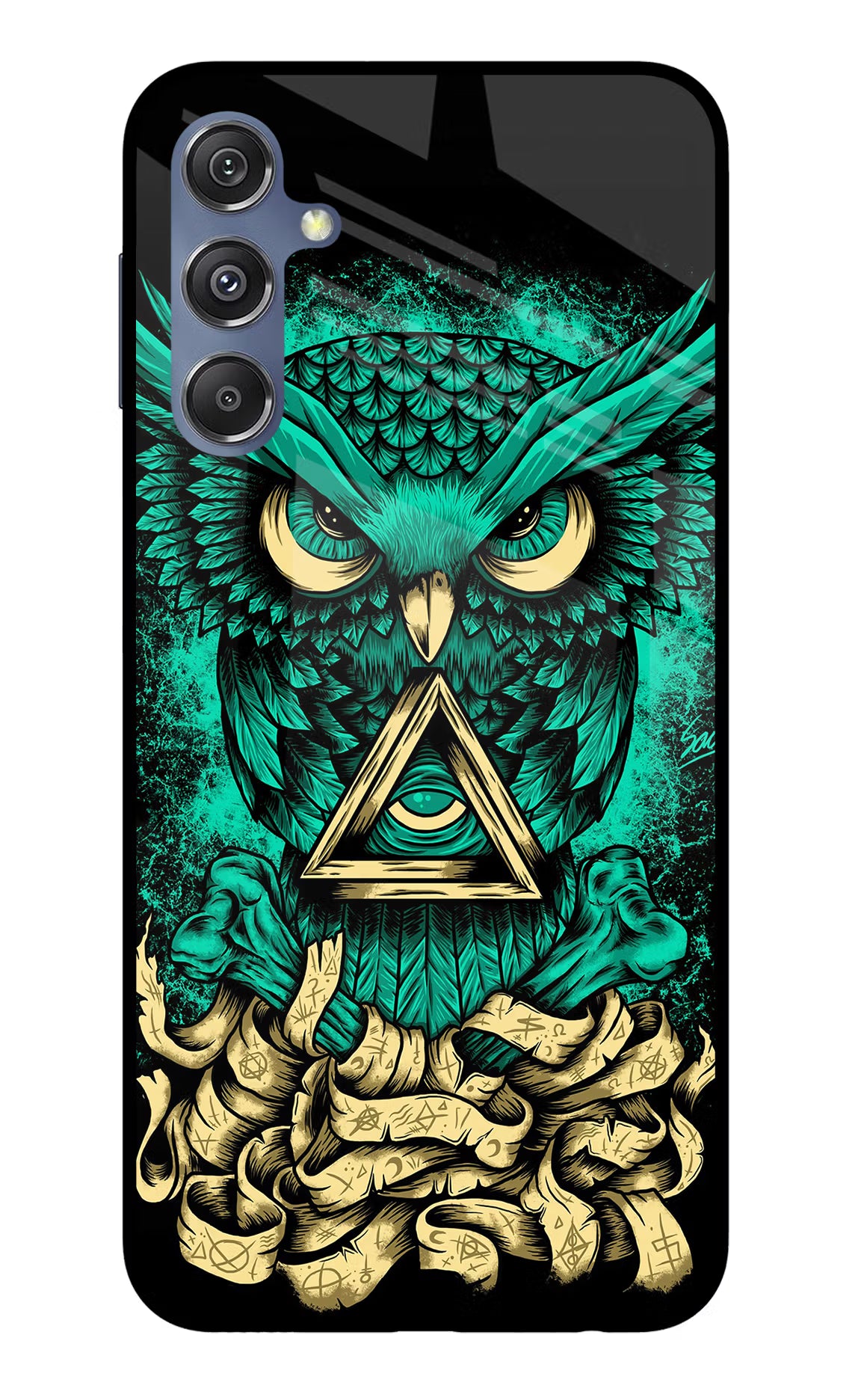 Green Owl Samsung M34 5G/F34 5G Glass Case Back Cover by Casekaro