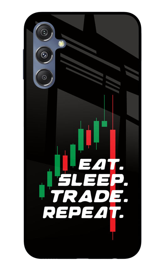 Eat Sleep Trade Repeat Samsung M34 5G/F34 5G Glass Case