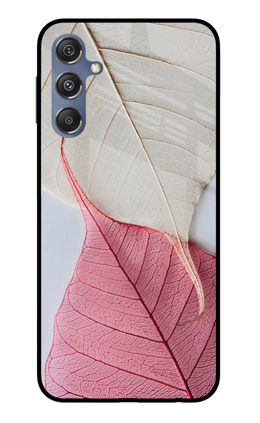 White Pink Leaf Samsung M34 5G/F34 5G Glass Case