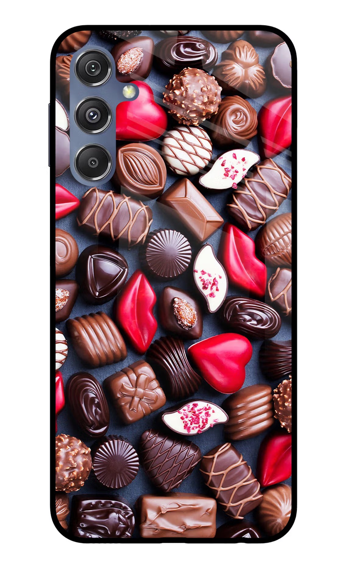 Chocolates Samsung M34 5G/F34 5G Glass Case Back Cover by Casekaro