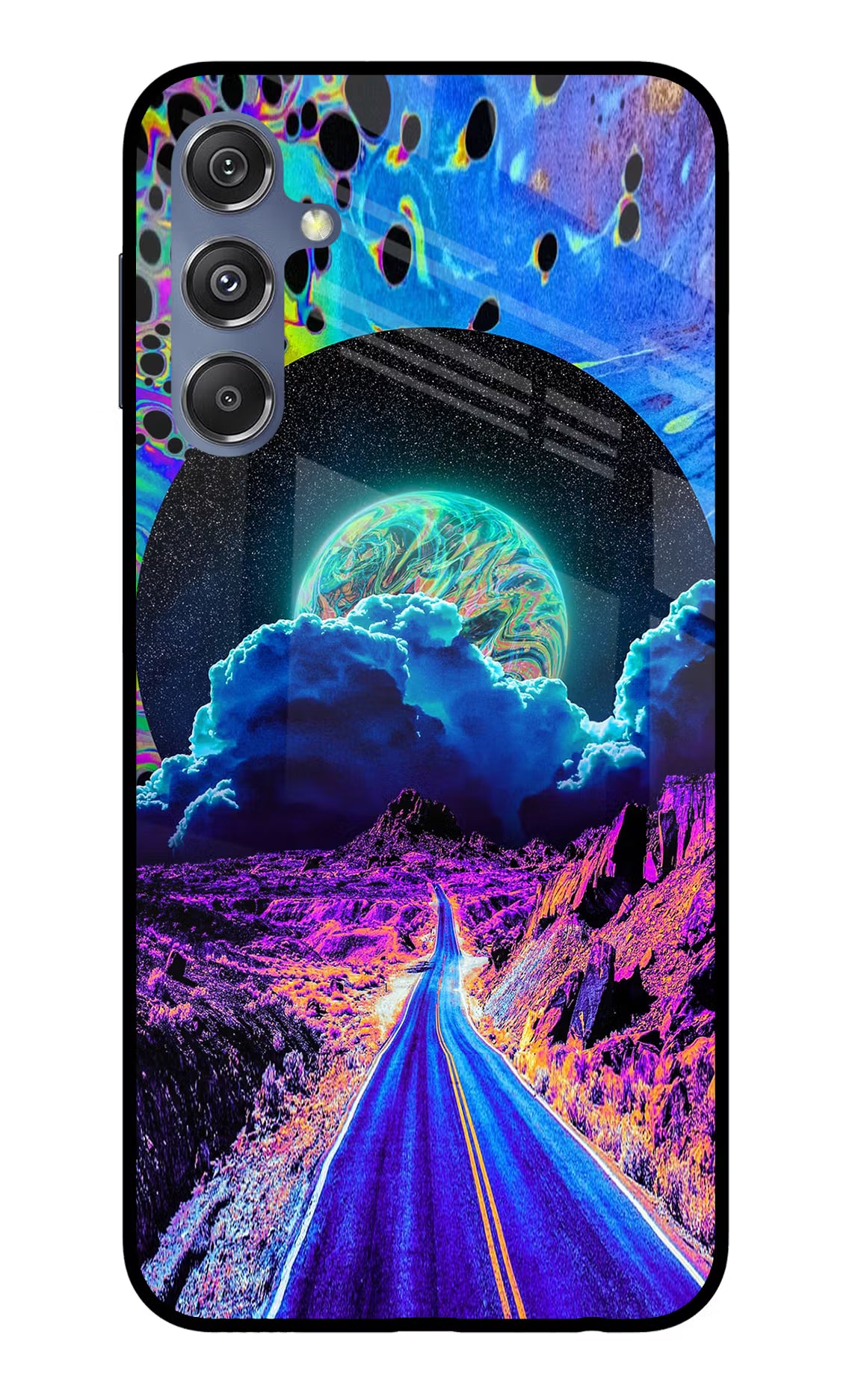 Psychedelic Painting Samsung M34 5G/F34 5G Glass Case Back Cover by Casekaro