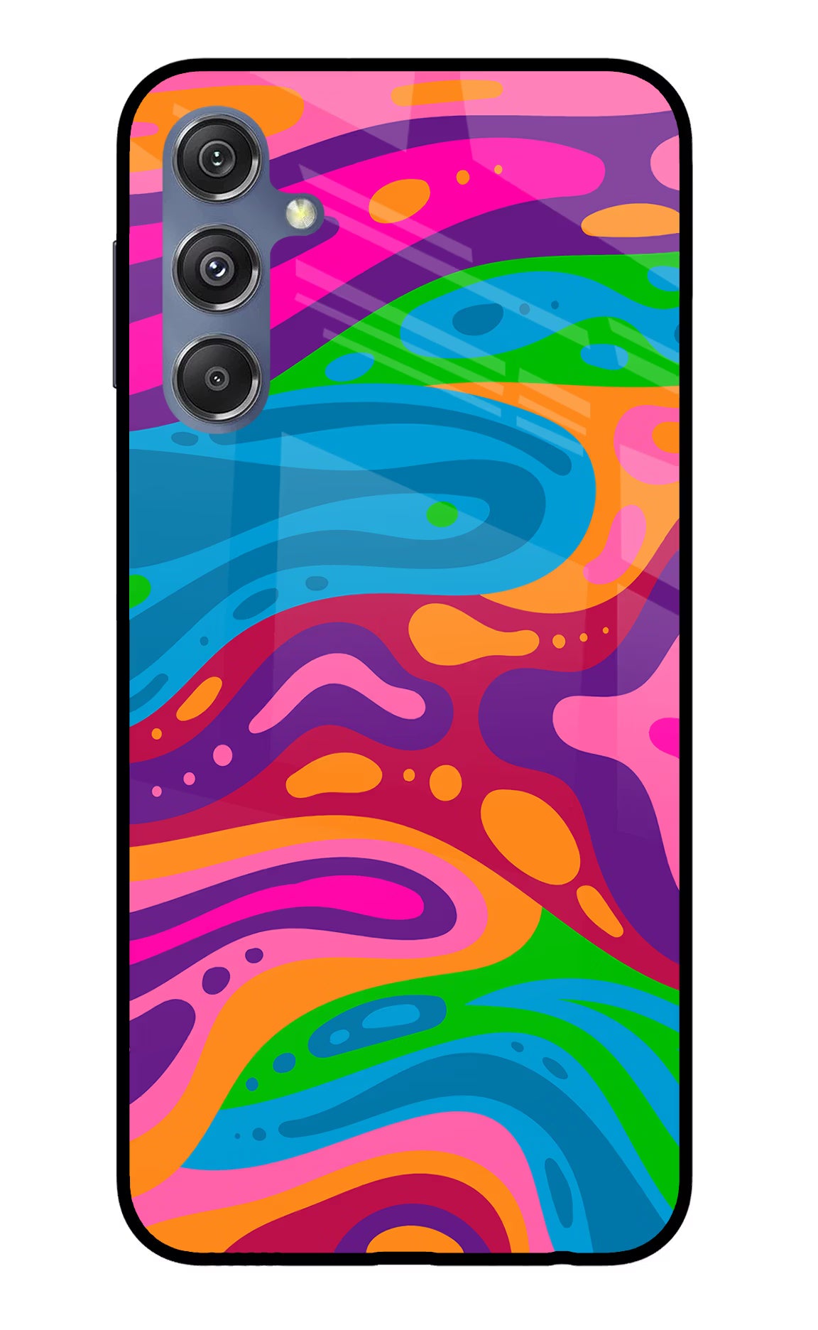 Trippy Pattern Samsung M34 5G/F34 5G Glass Case Back Cover by Casekaro