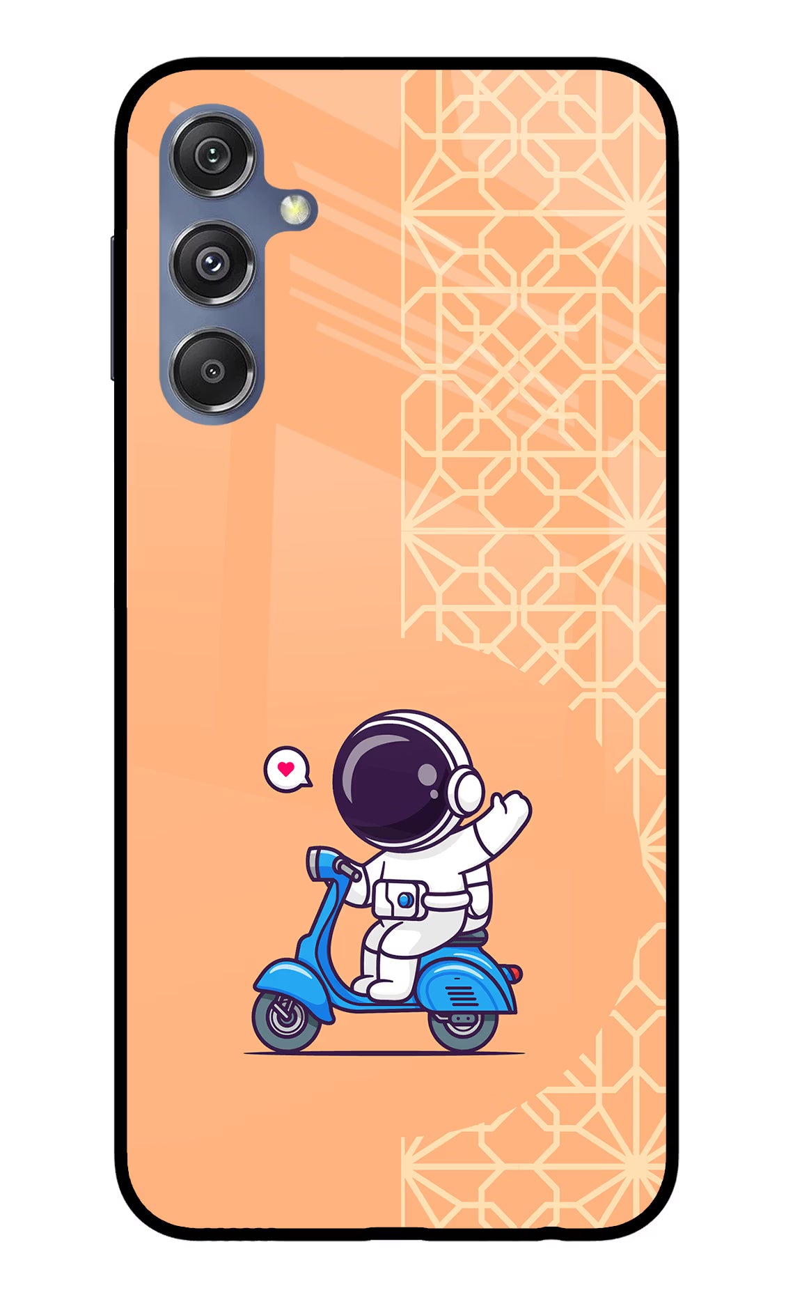 Cute Astronaut Riding Samsung M34 5G/F34 5G Glass Case Back Cover by Casekaro