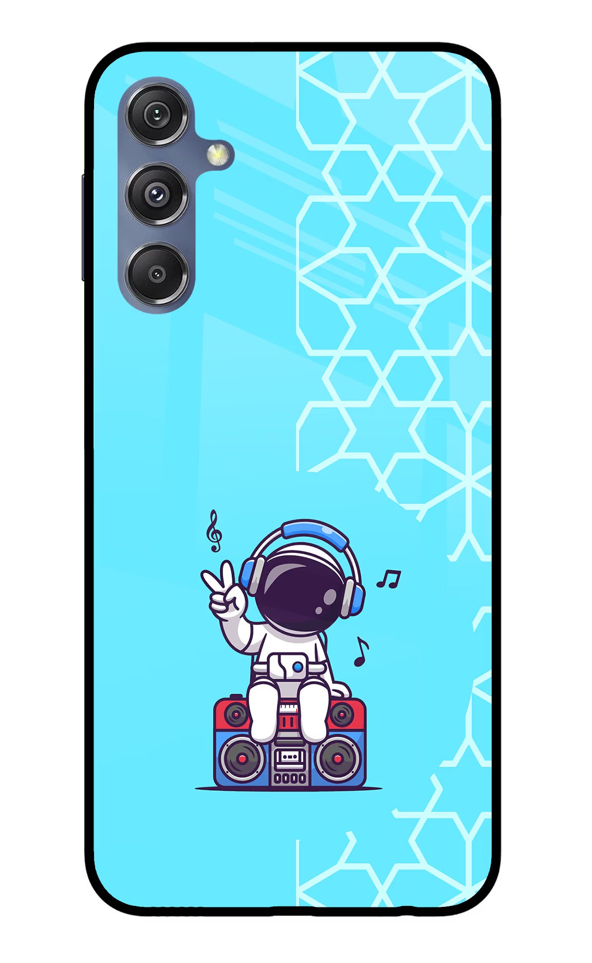Cute Astronaut Chilling Samsung M34 5G/F34 5G Glass Case Back Cover by Casekaro