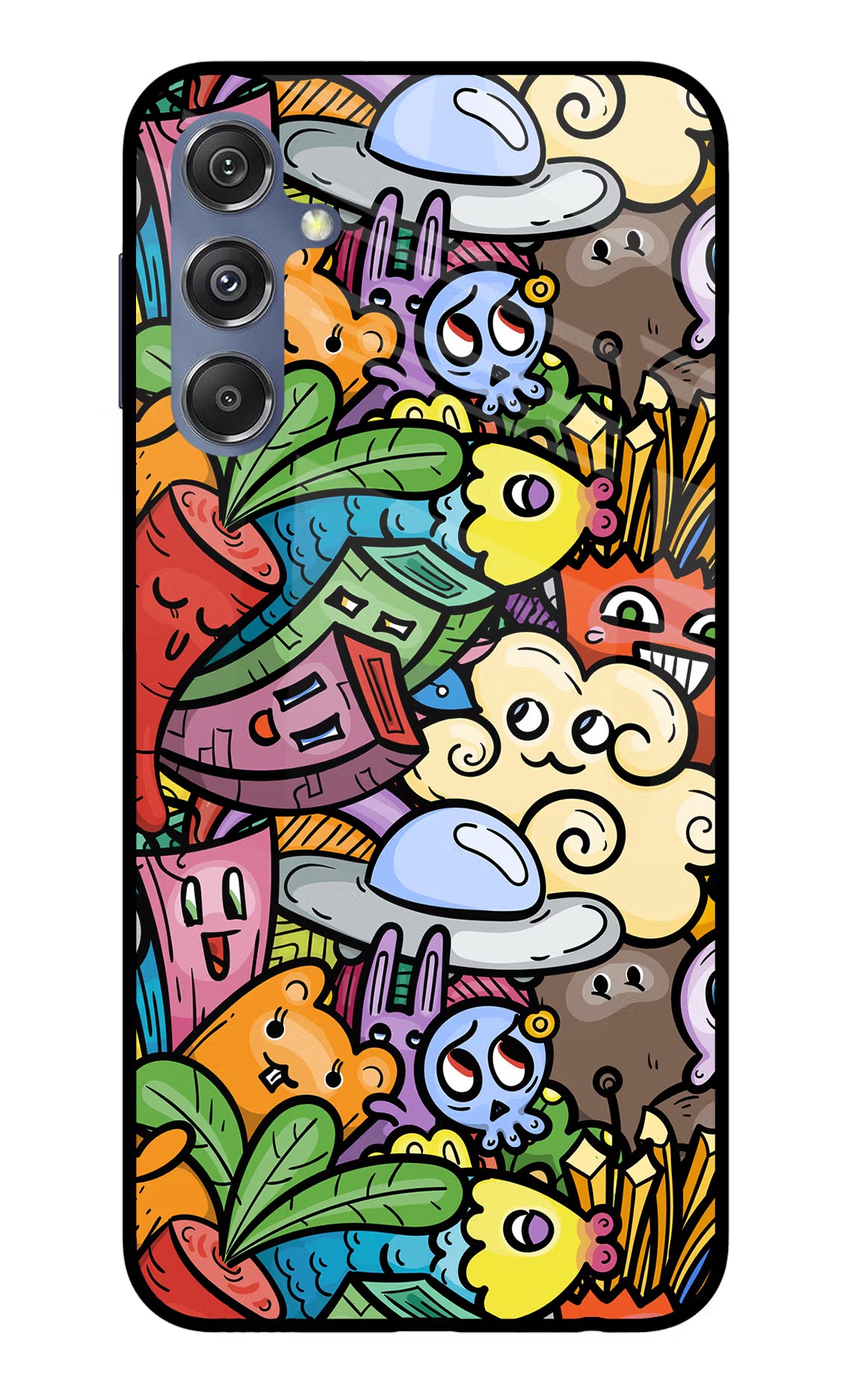 Veggie Doodle Samsung M34 5G/F34 5G Glass Case Back Cover by Casekaro