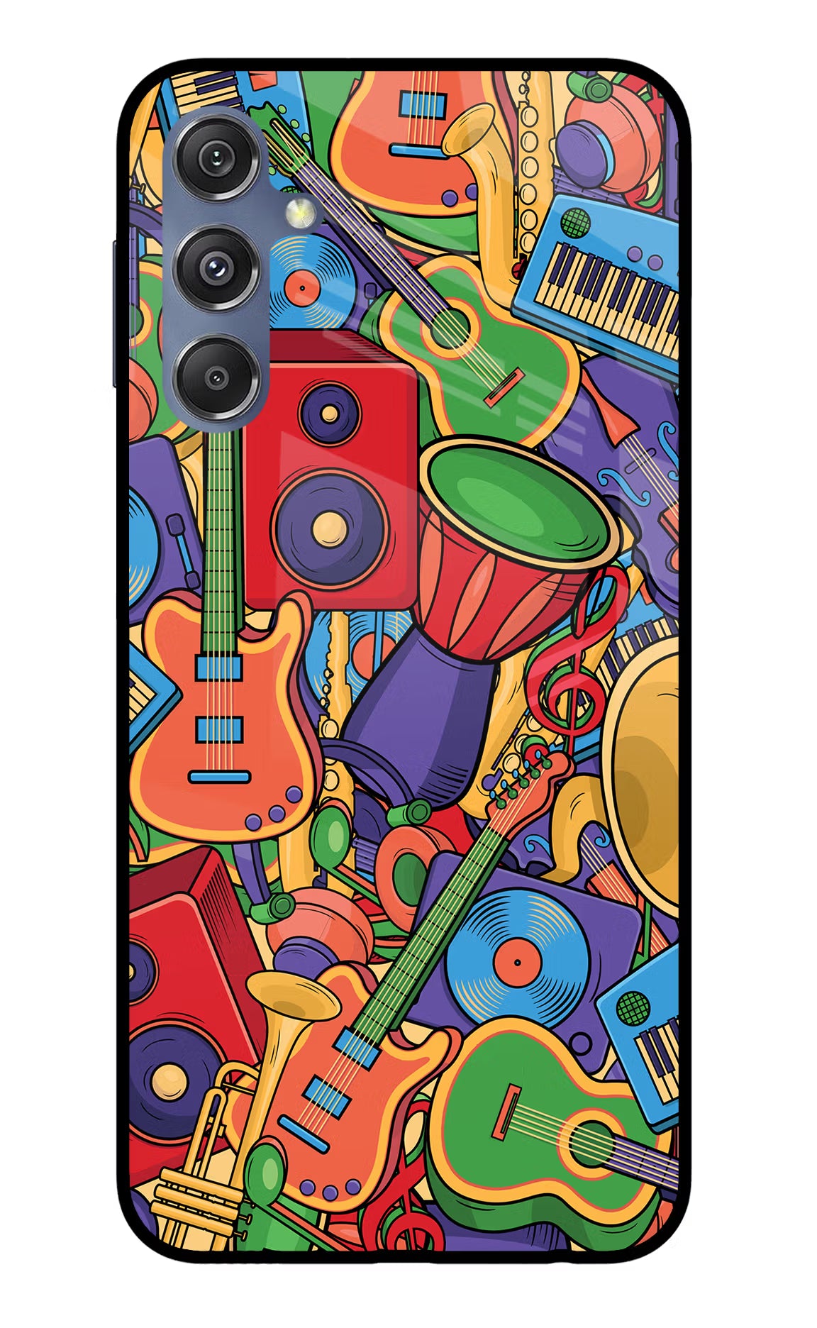 Music Instrument Doodle Samsung M34 5G/F34 5G Glass Case Back Cover by Casekaro