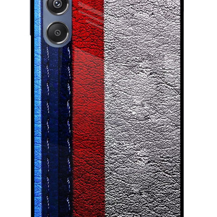 BMW Stripes Samsung M34 5G/F34 5G Glass Case Back Cover by Casekaro