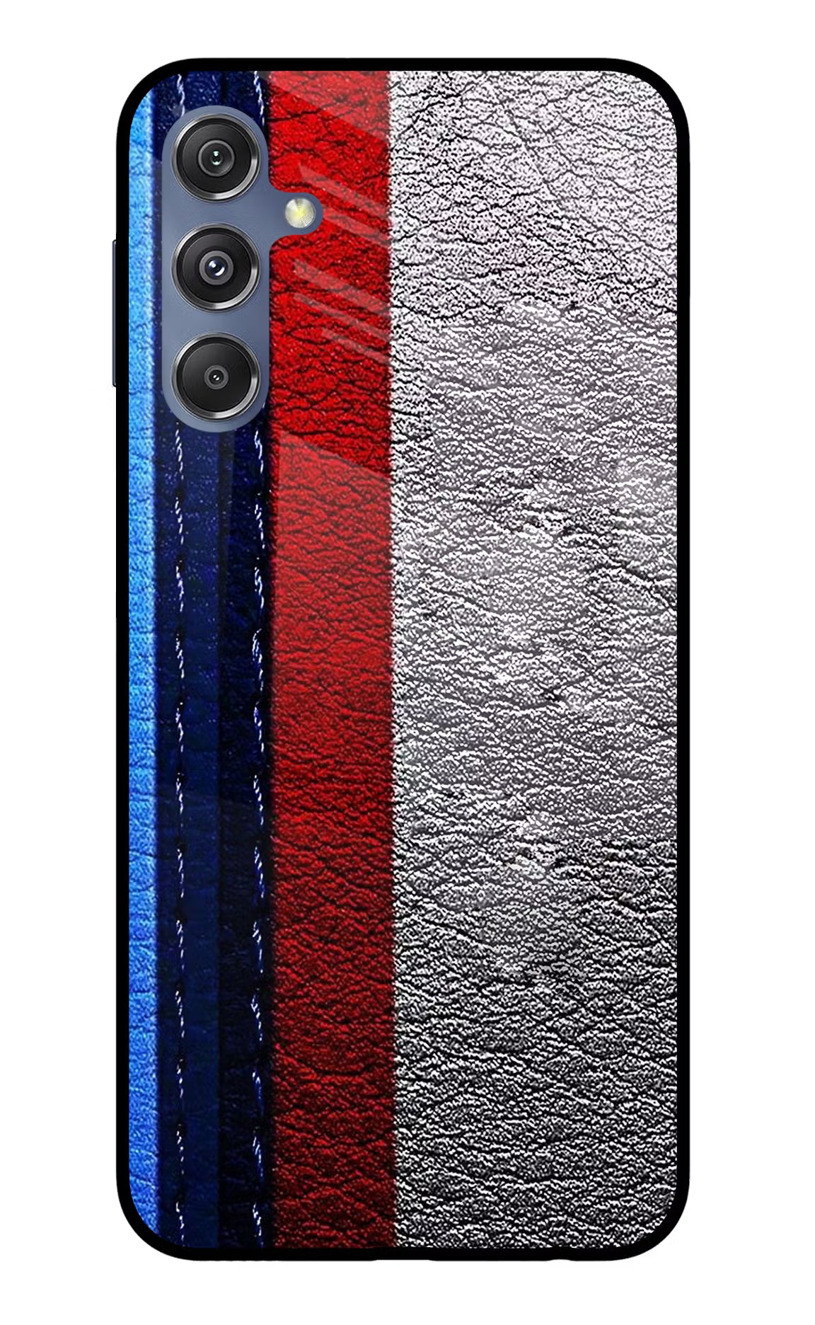 BMW Stripes Samsung M34 5G/F34 5G Glass Case Back Cover by Casekaro