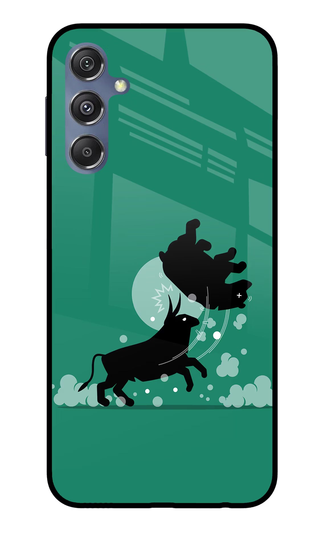 Bull Conqueror Samsung M34 5G/F34 5G Glass Case Back Cover by Casekaro