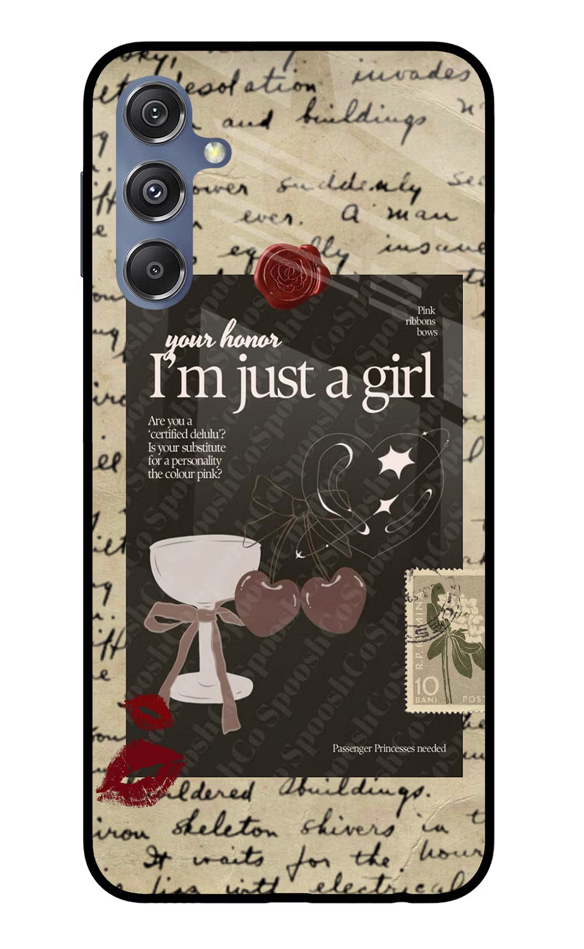 I am just a girl Samsung M34 5G/F34 5G Glass Case Back Cover by Casekaro