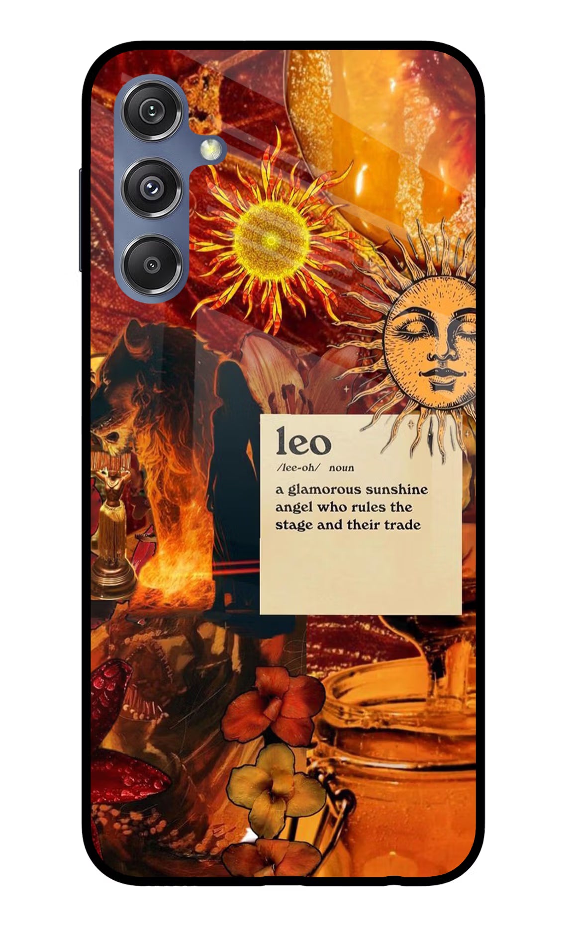 Leo Zodiac Samsung M34 5G/F34 5G Glass Case Back Cover by Casekaro