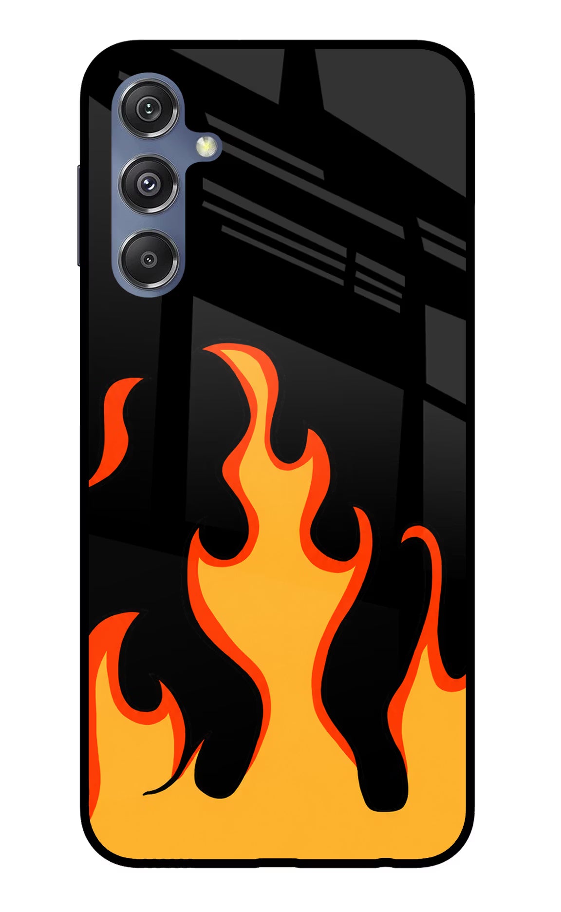 Fired Up – Black Samsung M34 5G/F34 5G Glass Case Back Cover by Casekaro