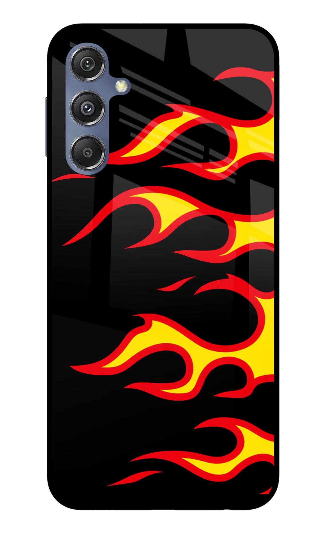 Side Sweep Flames Samsung M34 5G/F34 5G Glass Case