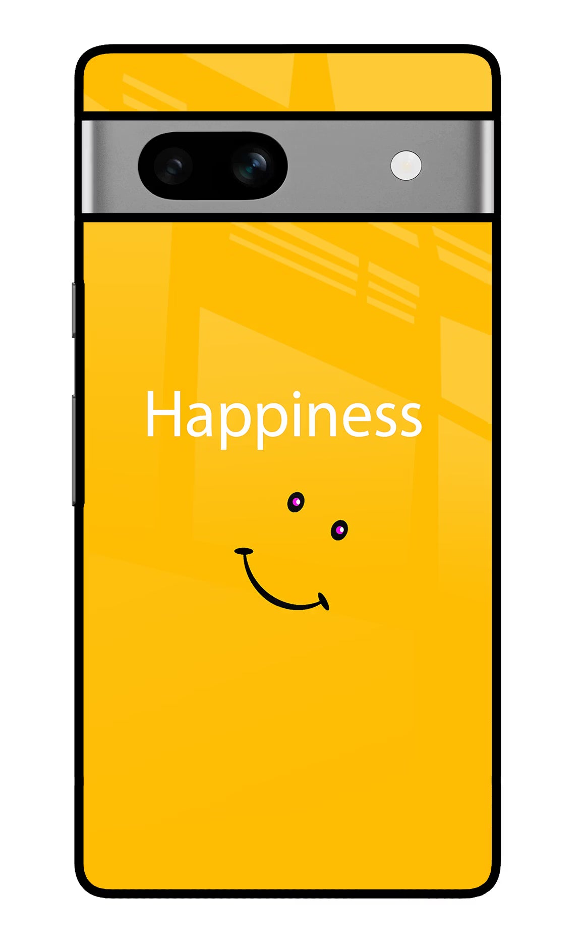 Happiness With Smiley Google Pixel 7A Glass Case Back Cover by Casekaro