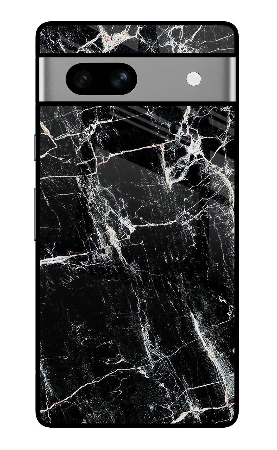 Black Marble Texture Google Pixel 7A Back Cover