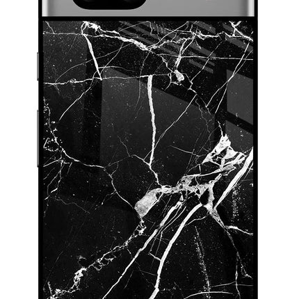 Black Marble Pattern Google Pixel 7A Glass Case