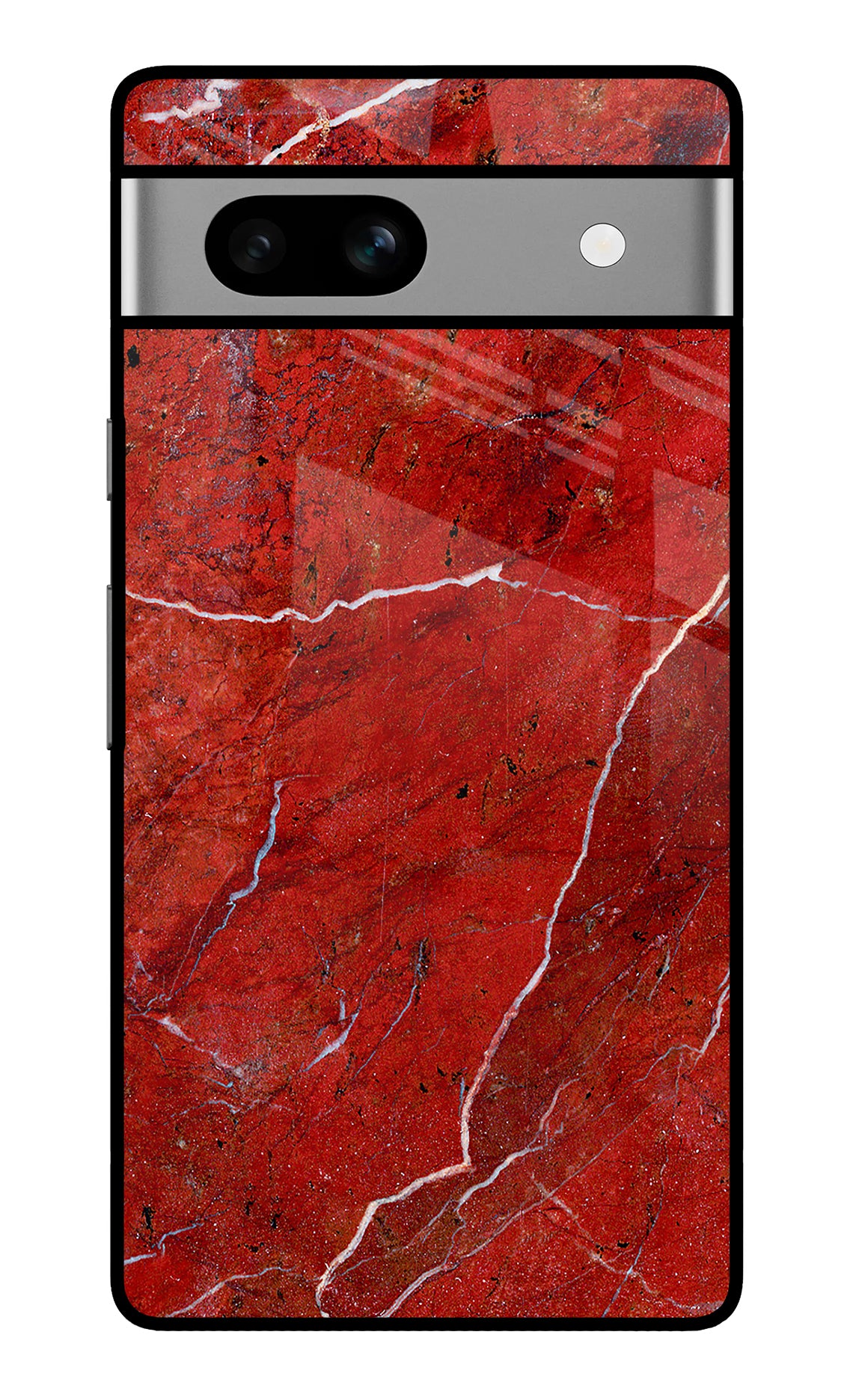 Red Marble Design Google Pixel 7A Back Cover